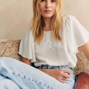 Sezane Juna Blouse Ecru - Size 10